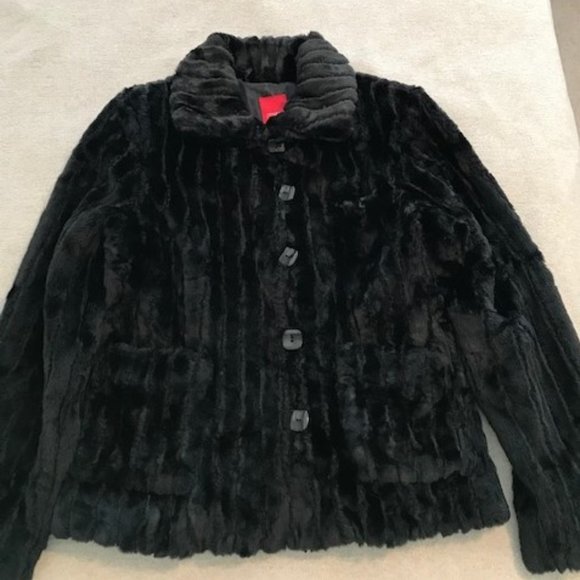 Esprit Black Faux Fur Jacket - Picture 1 of 15